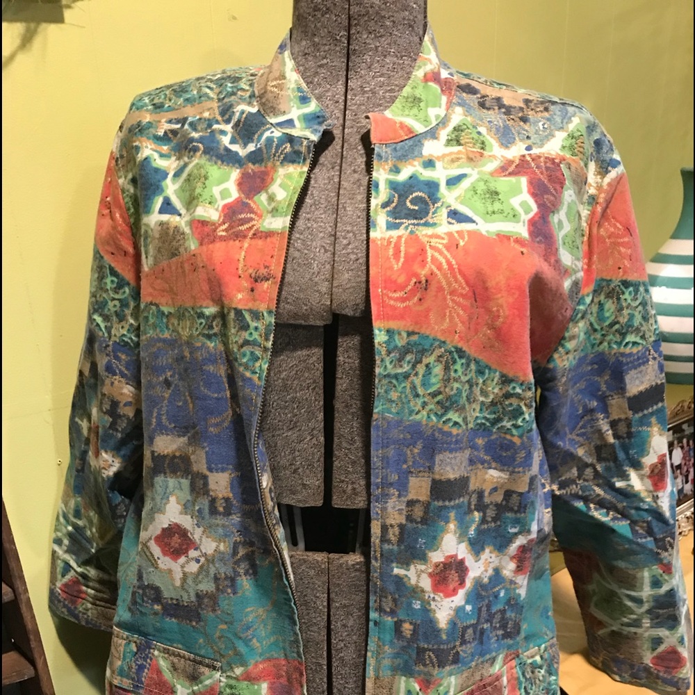 Zip up jacket, multicolored